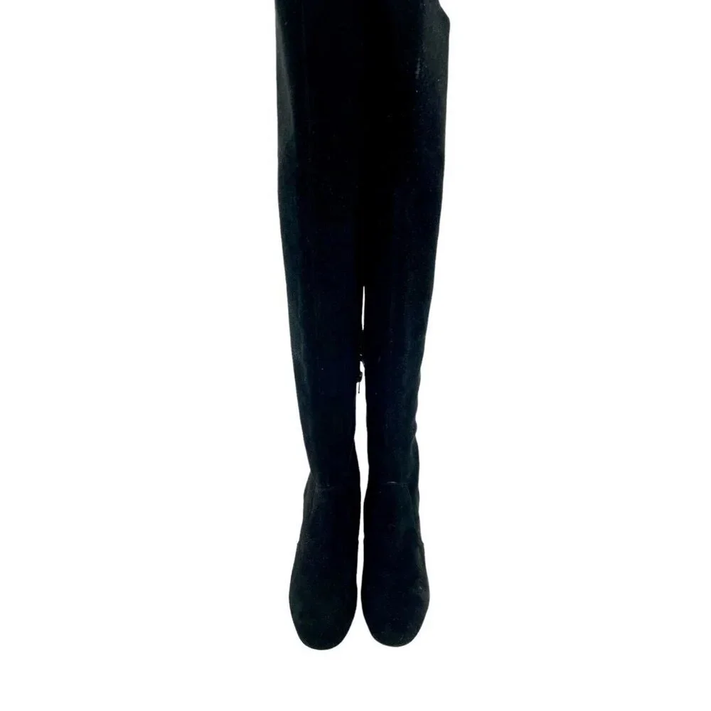 Vince Camuto Cherline Black Suede Leather Over the Knee Boots SZ 6 New